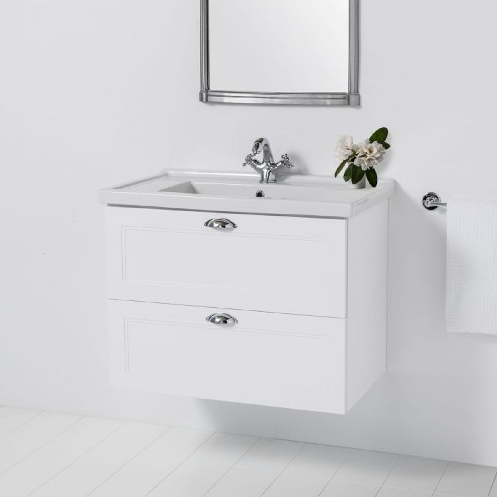 English Classic Wall-Hung Vanity, 2 Drawers gallery detail image