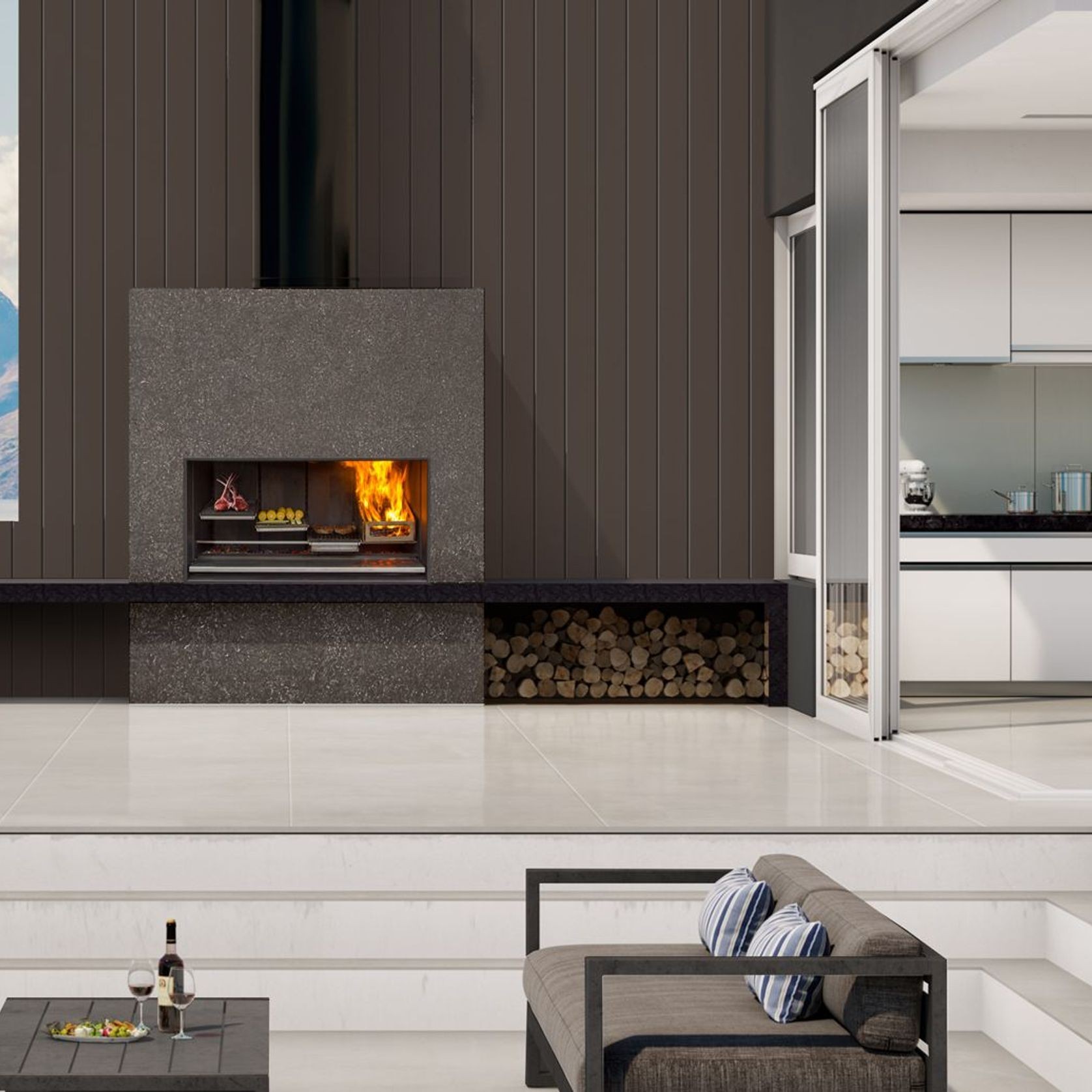 Escea EK1250 Outdoor Fireplace Kitchen gallery detail image