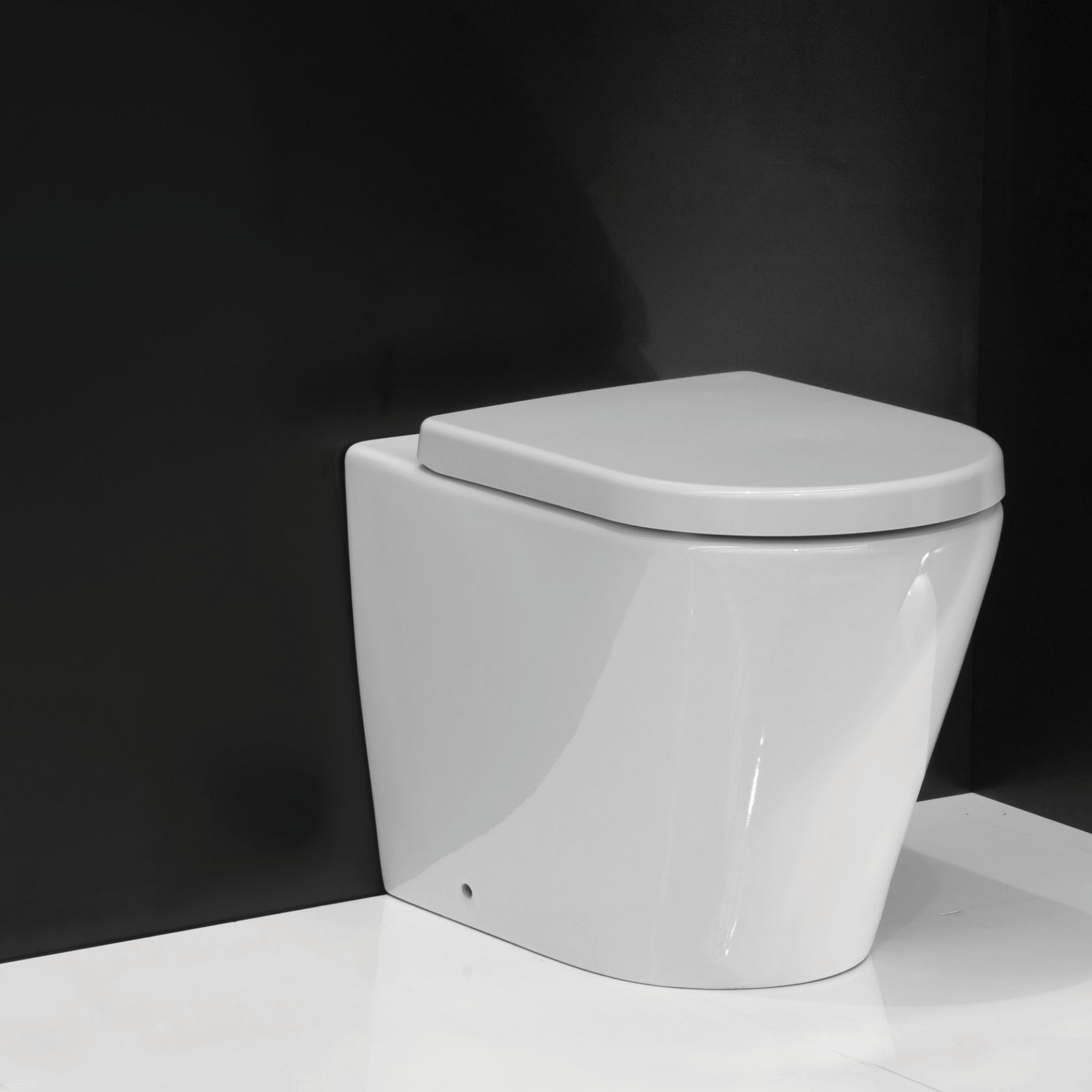 Evo Rimless Floor Mount Toilet Thick Seat gallery detail image