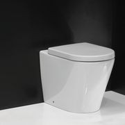 Evo Rimless Floor Mount Toilet Thick Seat gallery detail image