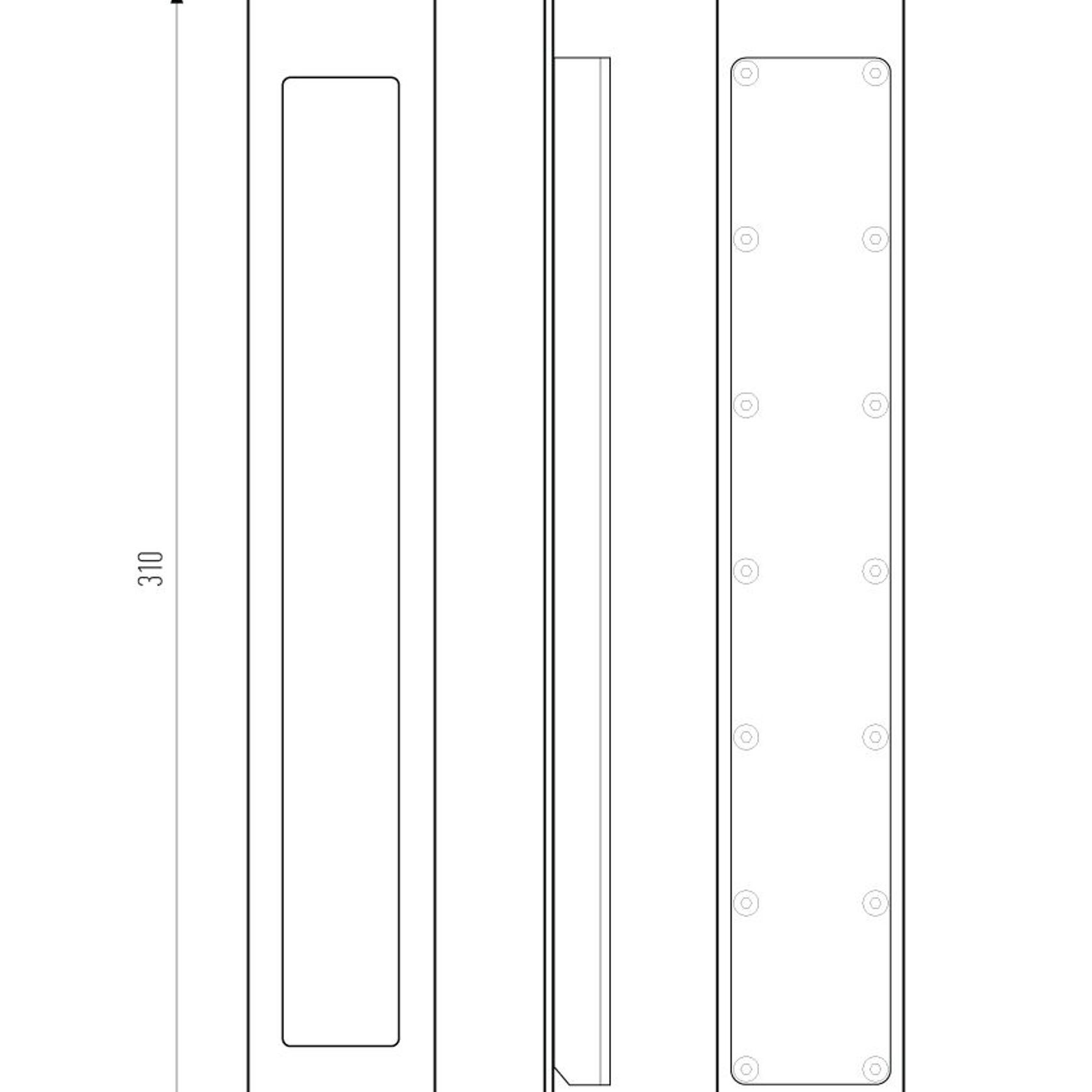 HB1470 310mm Flush Pull for Sliding/Cavity Doors gallery detail image