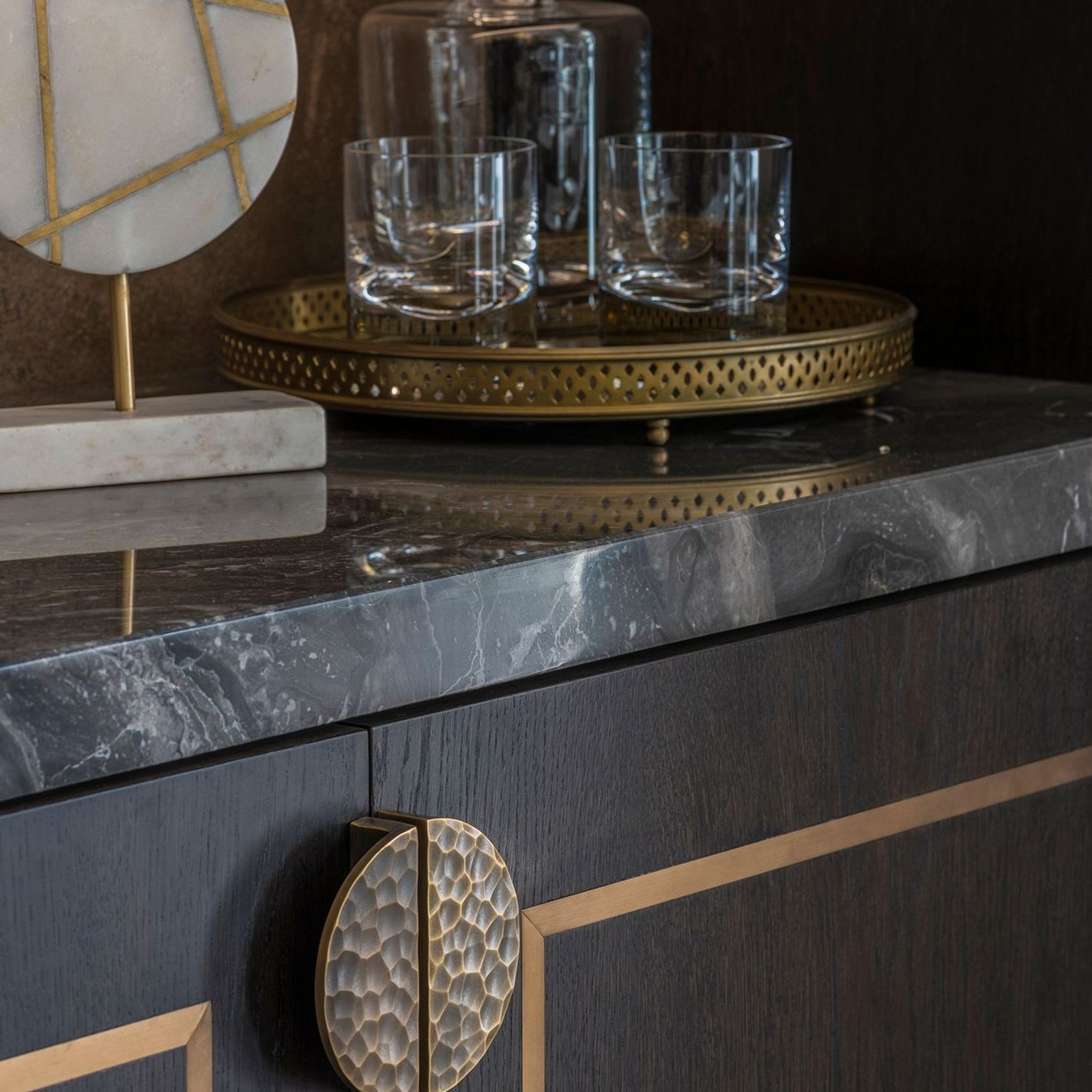 Joseph Giles Hammered Half Moon Pull Handle gallery detail image