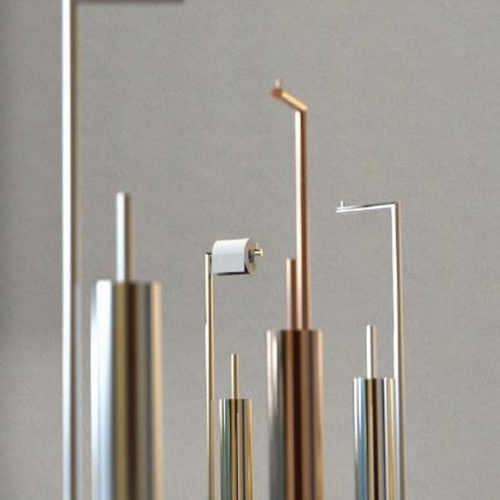 COMBI Toilet Roll and Brush Holder gallery detail image