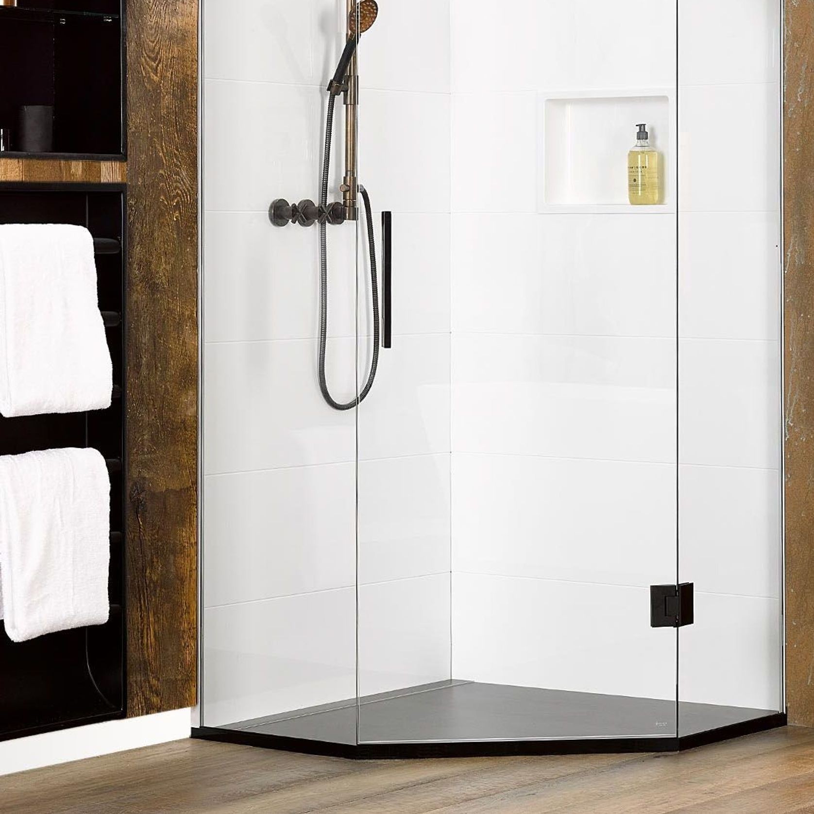 Linea Quattro Tiled Angle Front Hinged Shower gallery detail image