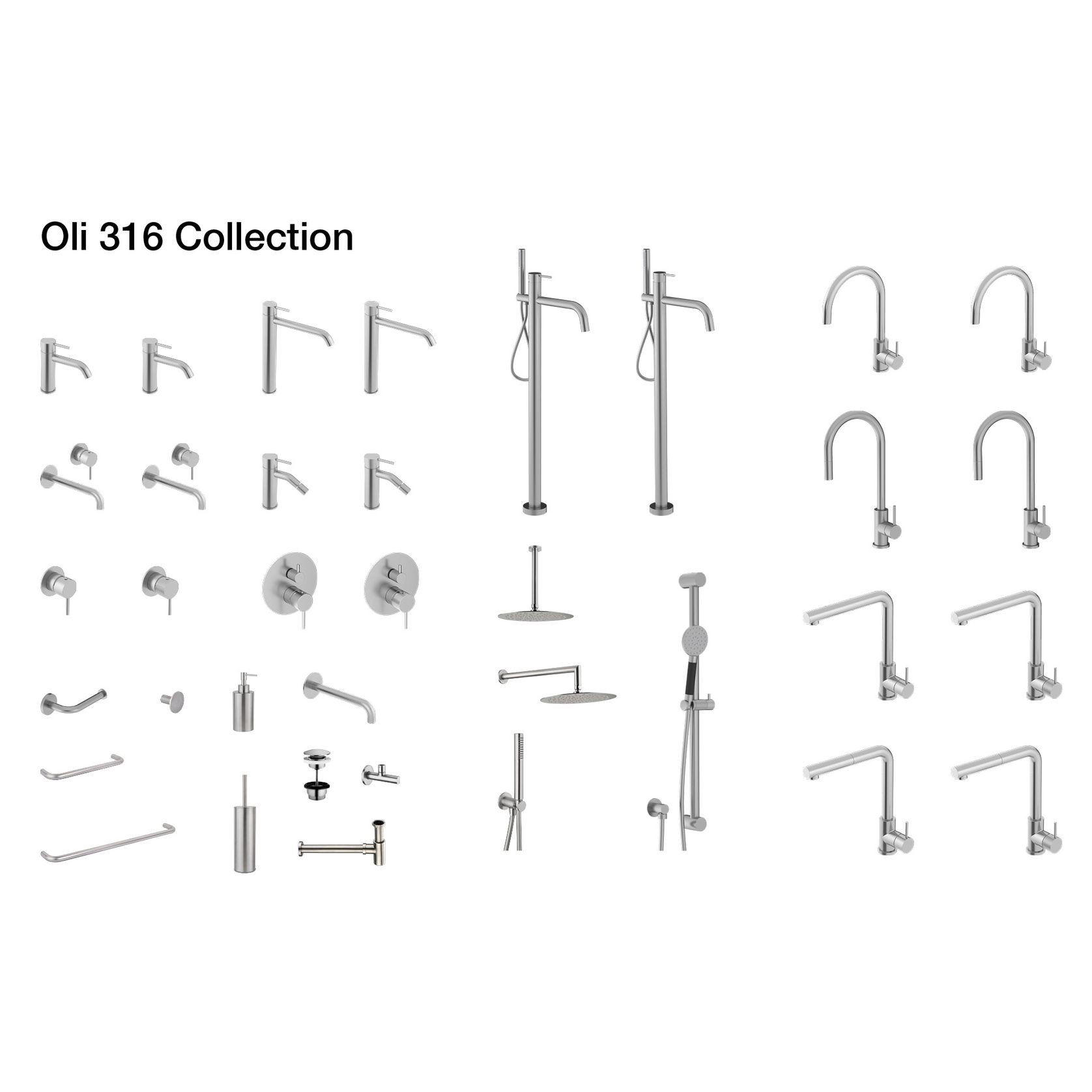 Oli 316 Kitchen Mixer Straight Spout gallery detail image