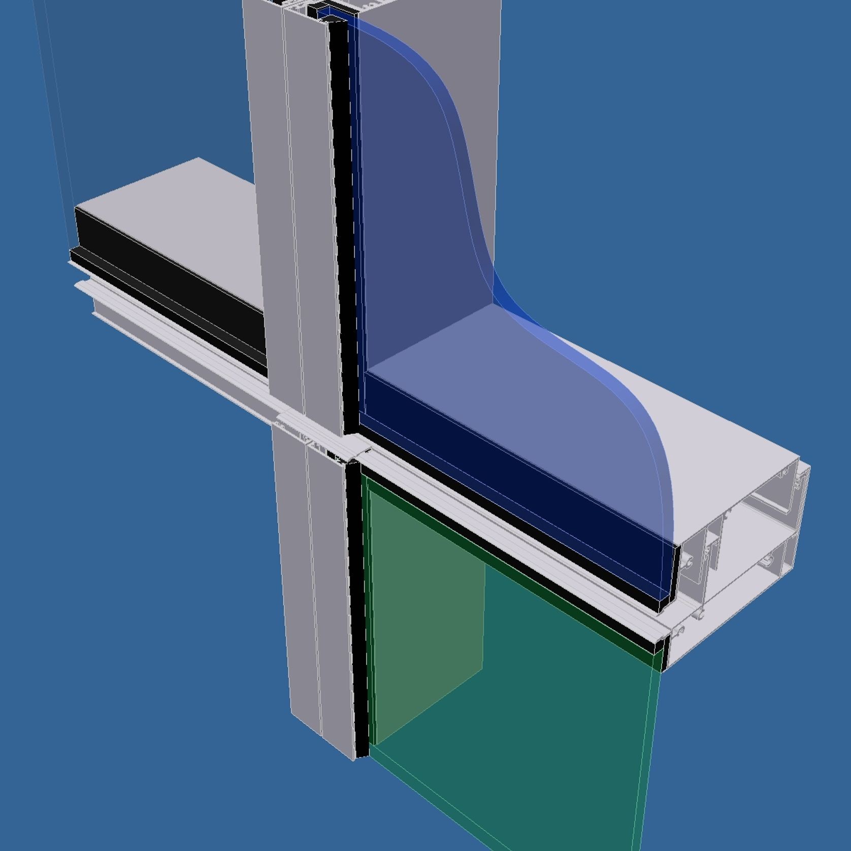 PW800 2 Sided flush glazed horizontally gallery detail image