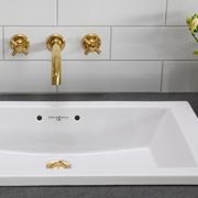 Perrin & Rowe Contemporary Wall Basin Set Crossheads gallery detail image