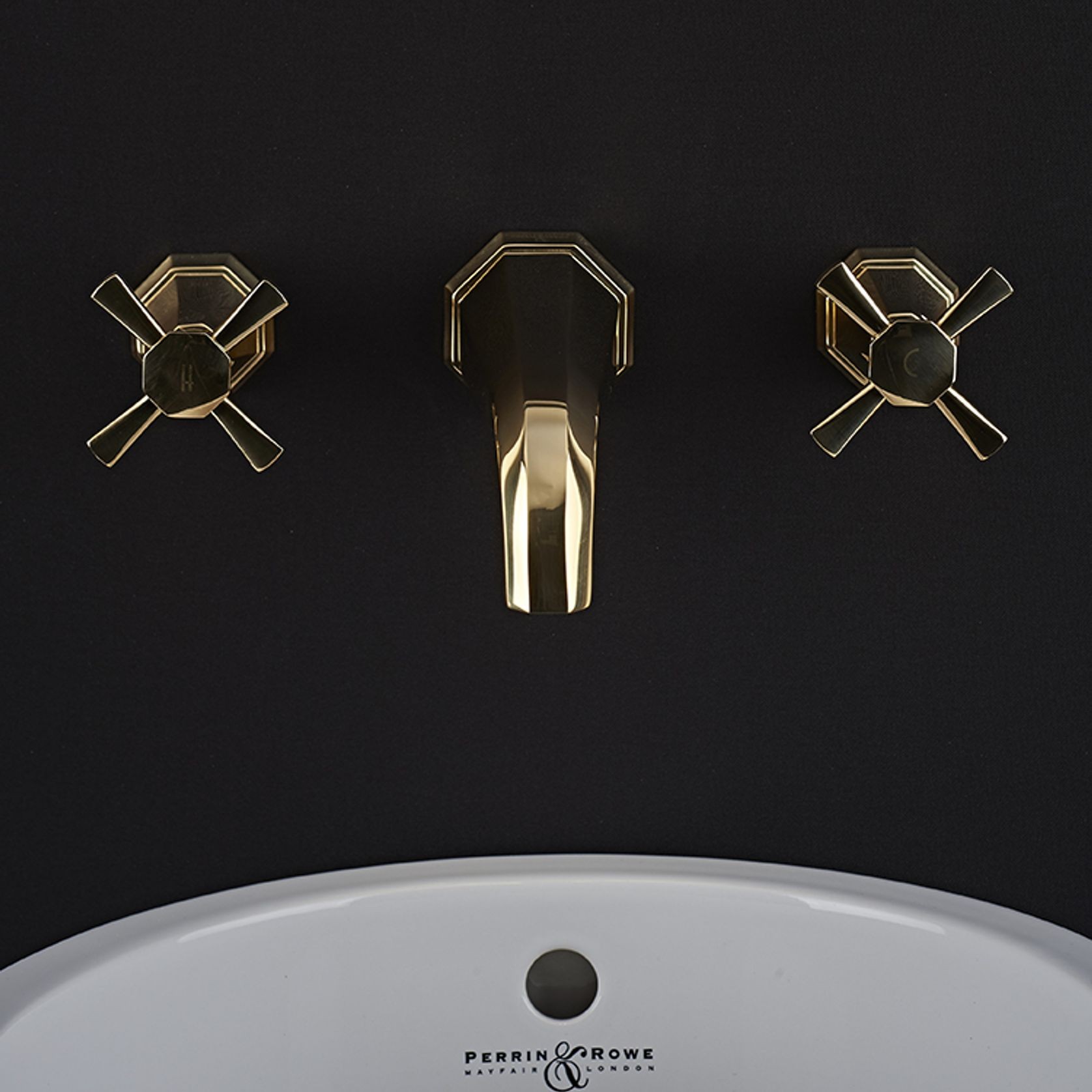 Perrin & Rowe Deco Wall Mounted Basin Taps gallery detail image