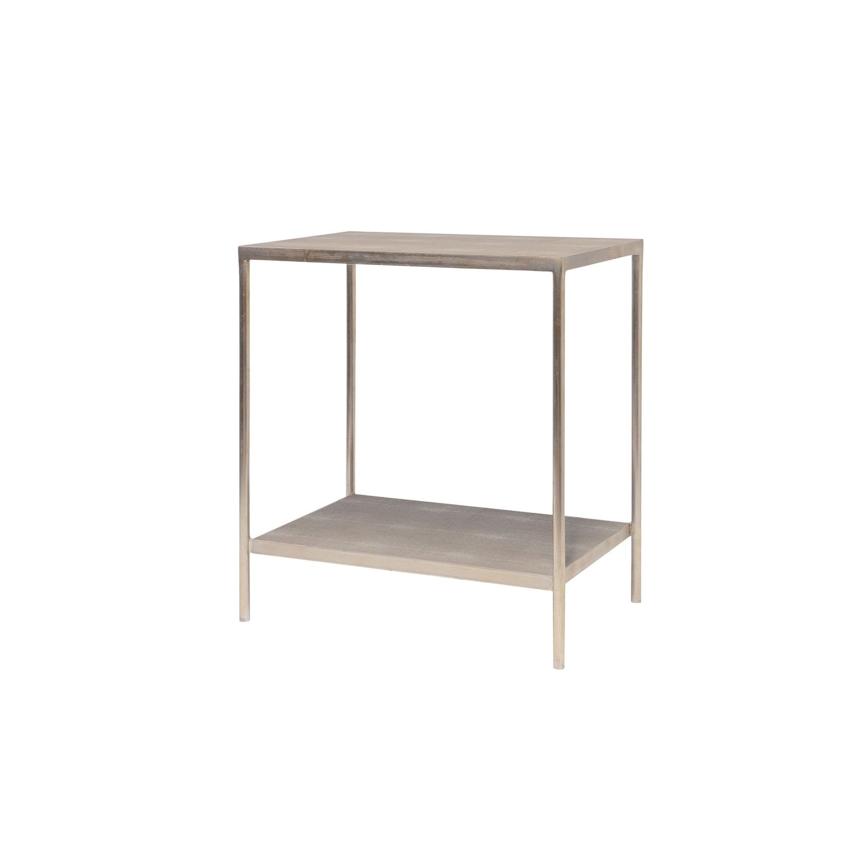 CLARENCE Side Table with shelf - Faux shagreen gallery detail image