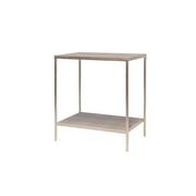 CLARENCE Side Table with shelf - Faux shagreen gallery detail image