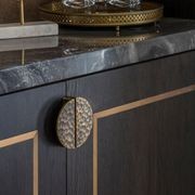 Joseph Giles Semi Circular Hammered Moon Solid Brass Door Pull gallery detail image