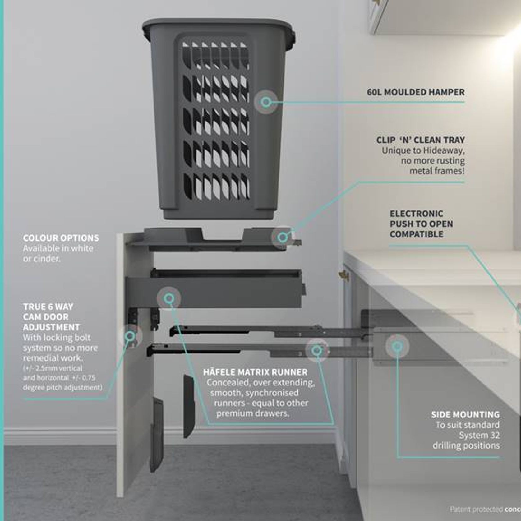 Concelo® 1 x 60L Laundry by Hideaway gallery detail image