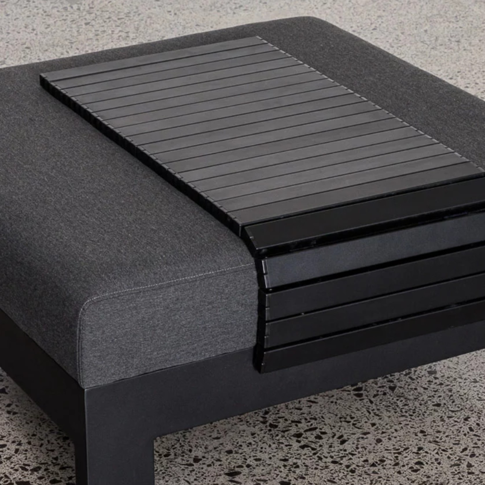 Outdoor Aluminium Slat Tray in Black gallery detail image