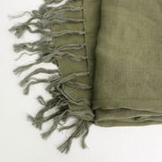 Tully Linen Throw | Olive Green gallery detail image