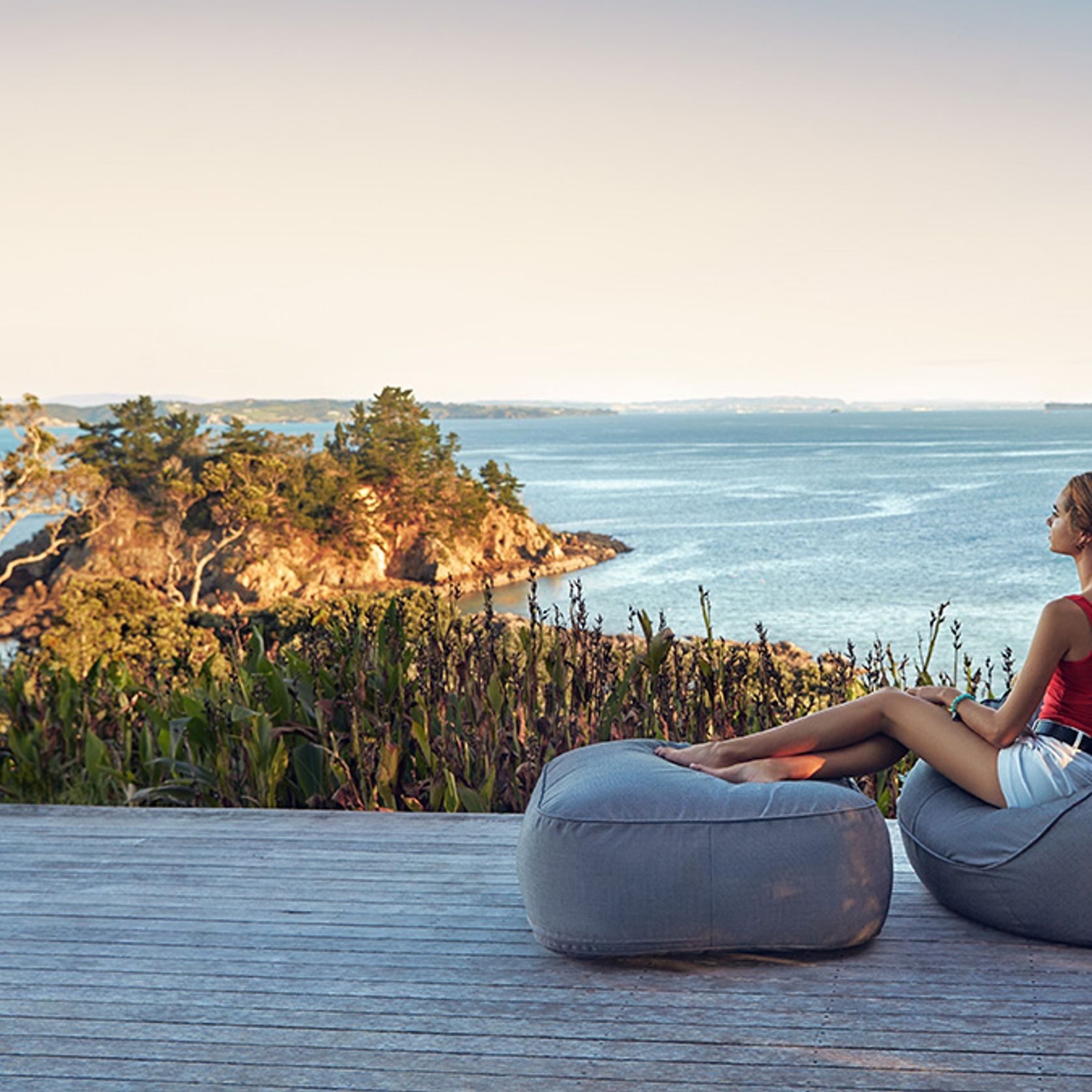Marine Bean Luxury Outdoor Ottoman gallery detail image