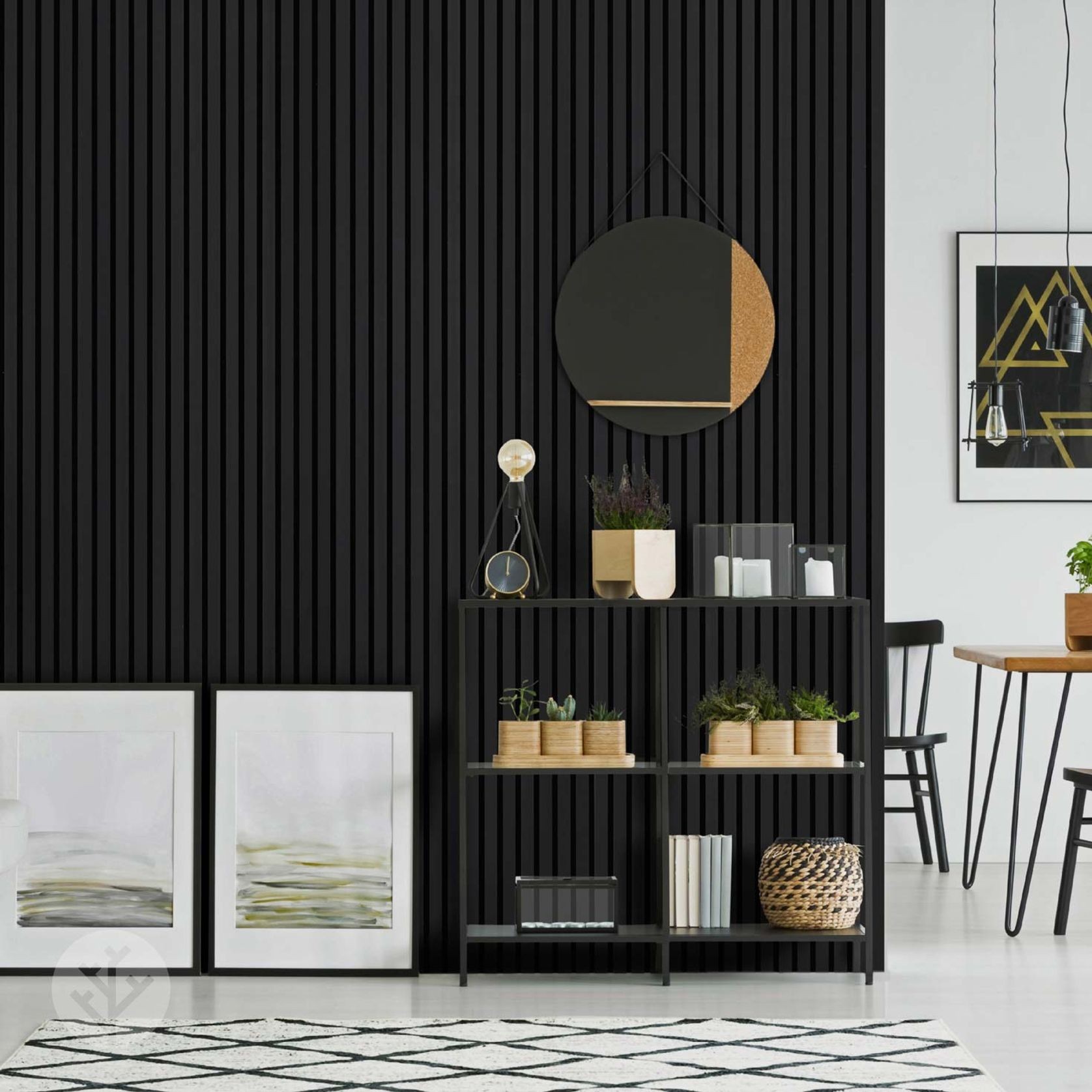 Black Colour Acoustic Slat Wall Panels gallery detail image