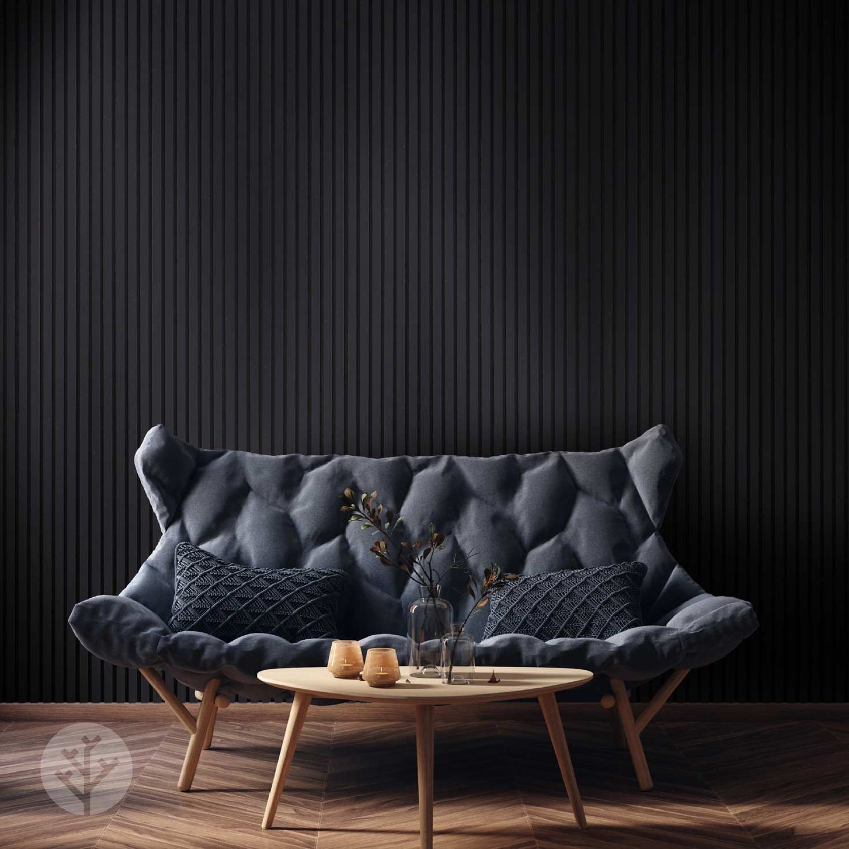 Black Colour Acoustic Slat Wall Panels gallery detail image