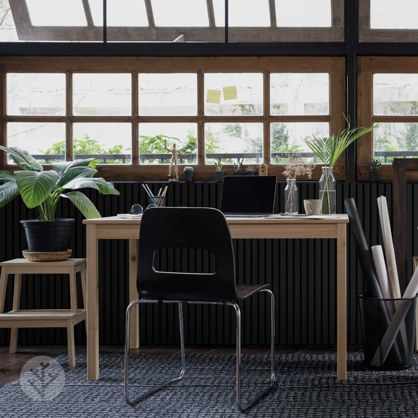 Black Colour Acoustic Slat Wall Panels gallery detail image