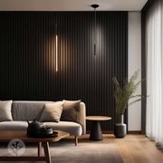 Black Colour Acoustic Slat Wall Panels gallery detail image