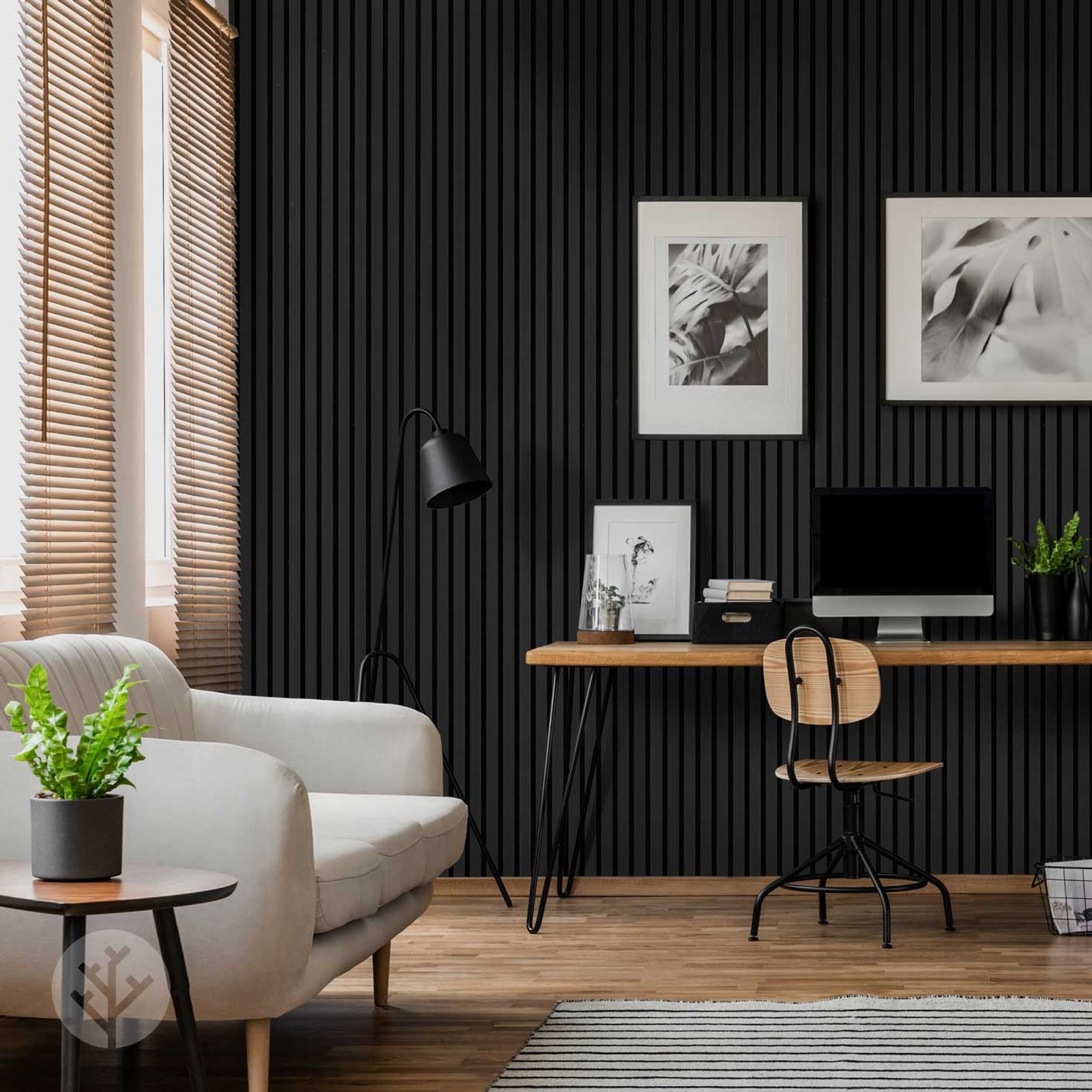 Black Colour Acoustic Slat Wall Panels gallery detail image