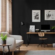 Black Colour Acoustic Slat Wall Panels gallery detail image