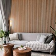 Natural Oak Grey Felt Acoustic Slat Wood Wall Panels gallery detail image