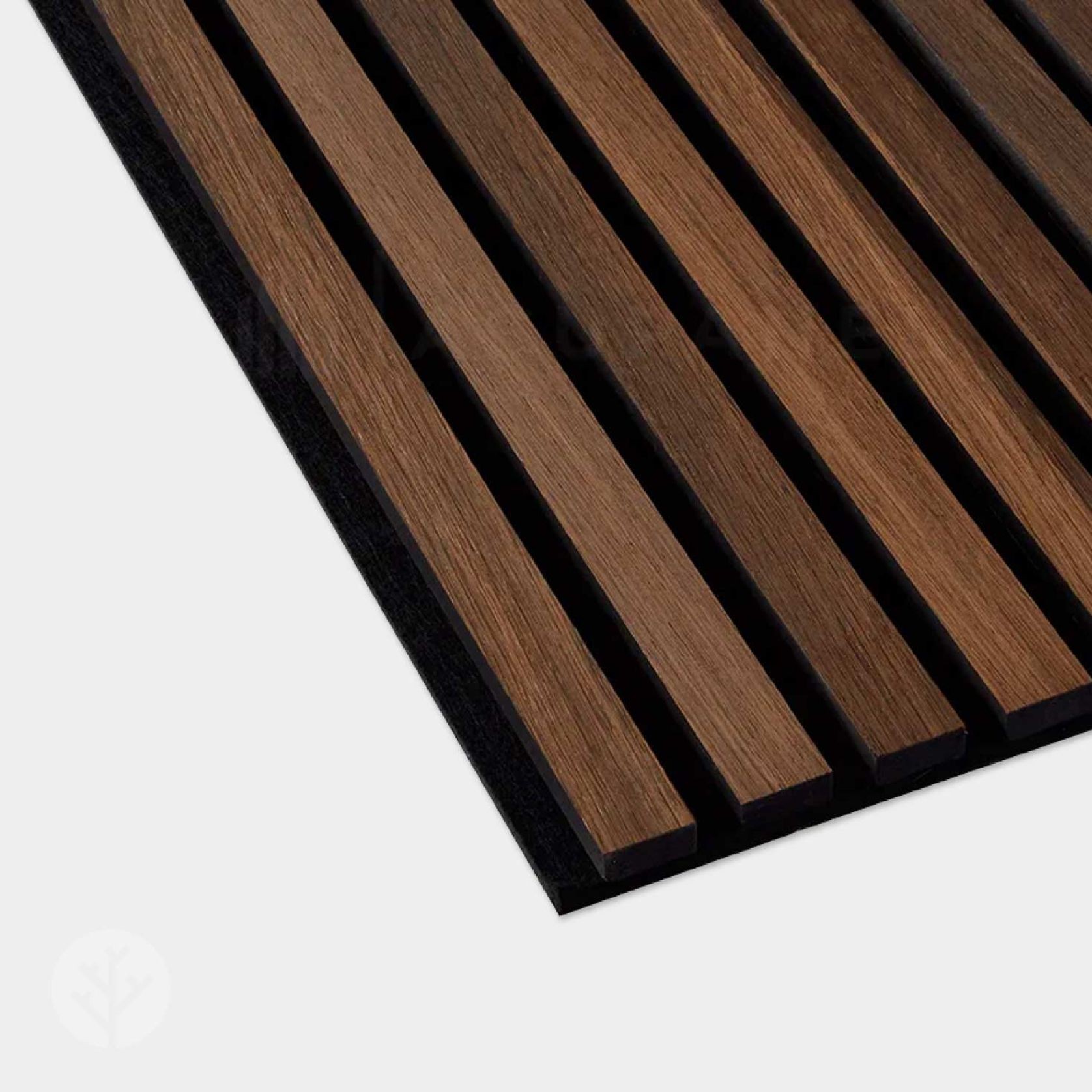 Smoked Oak Acoustic Slat Wood Wall Panels gallery detail image