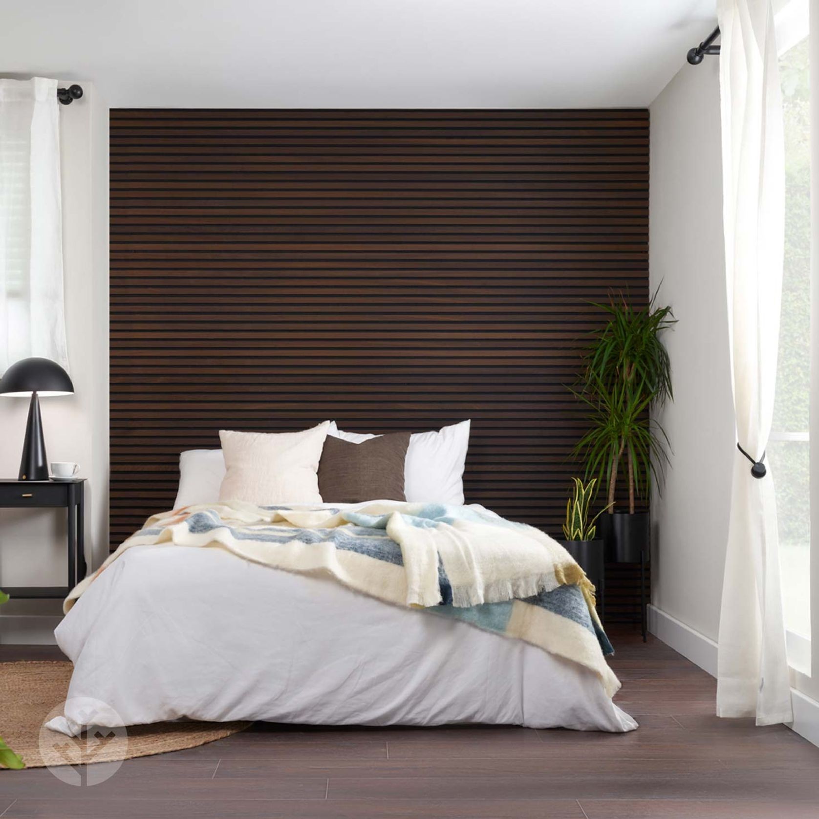 Smoked Oak Acoustic Slat Wood Wall Panels gallery detail image
