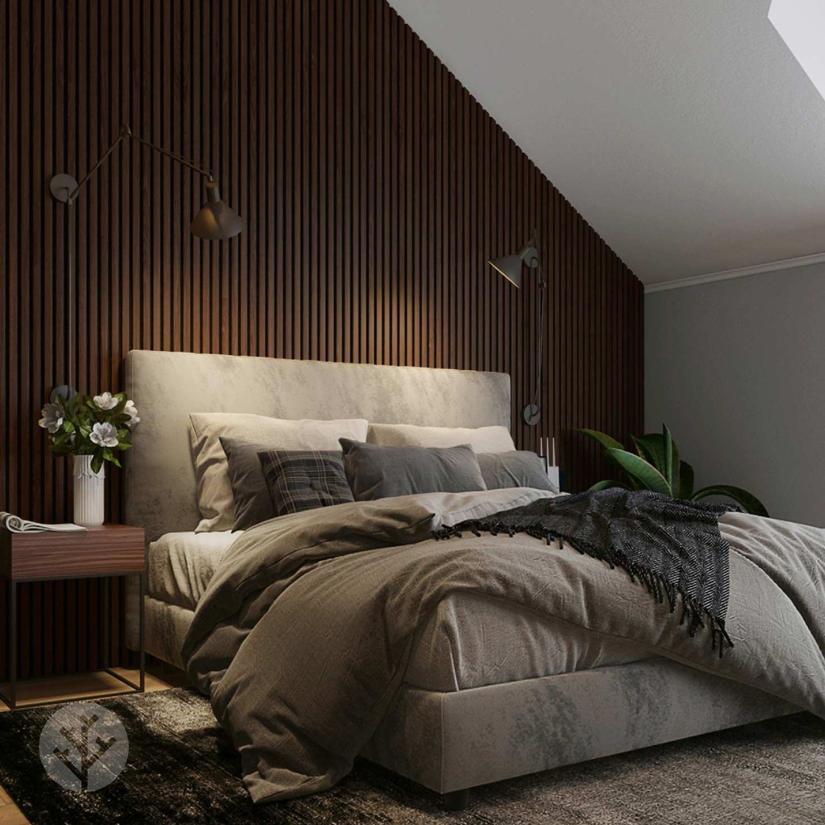 Smoked Oak Acoustic Slat Wood Wall Panels gallery detail image