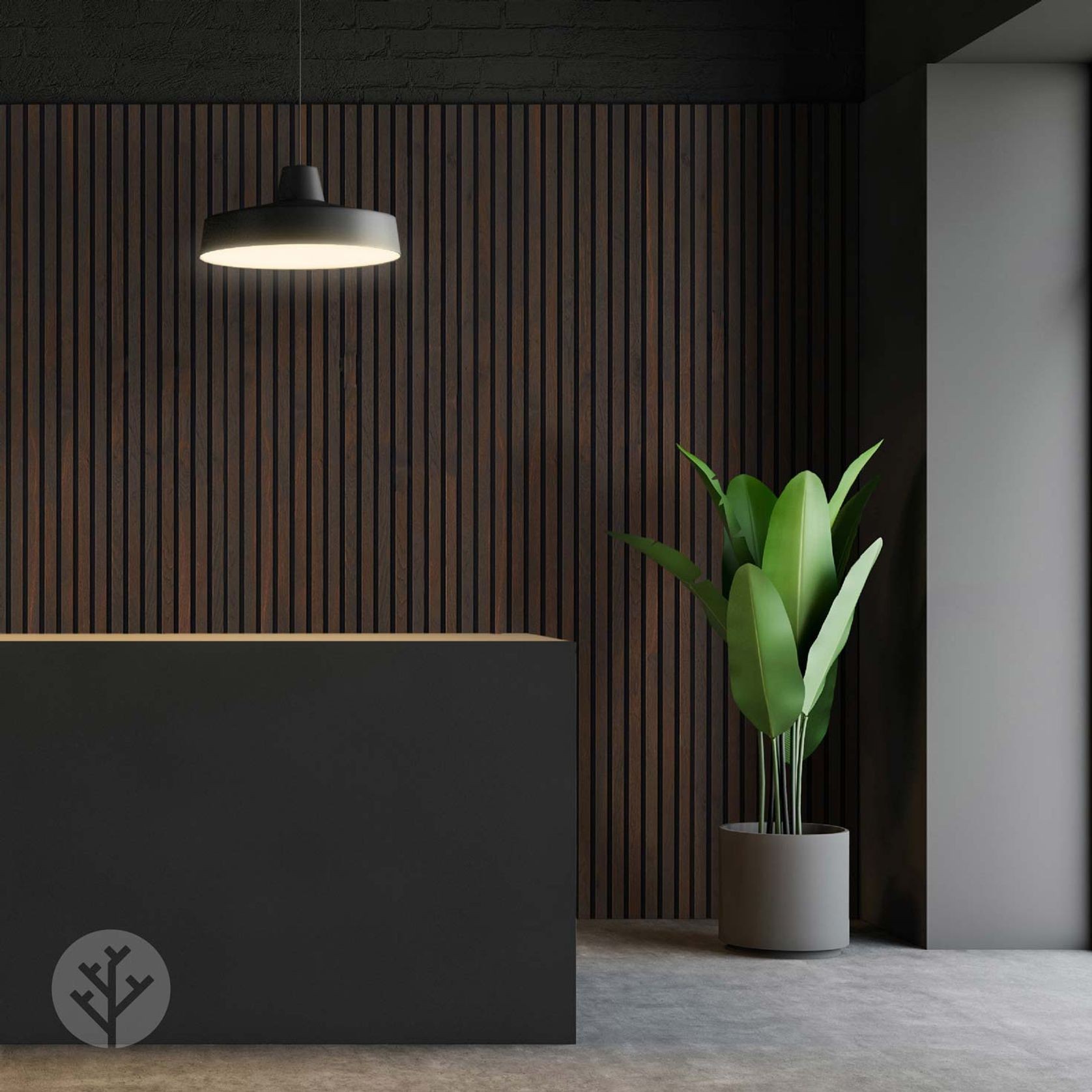 Smoked Oak Acoustic Slat Wood Wall Panels gallery detail image