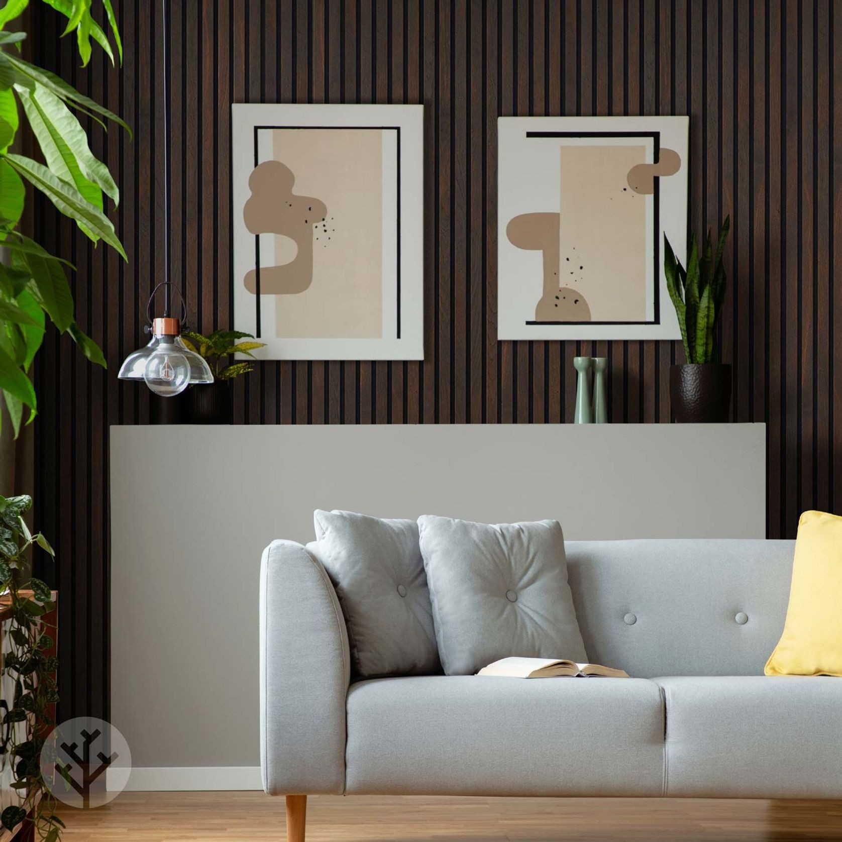 Smoked Oak Acoustic Slat Wood Wall Panels gallery detail image