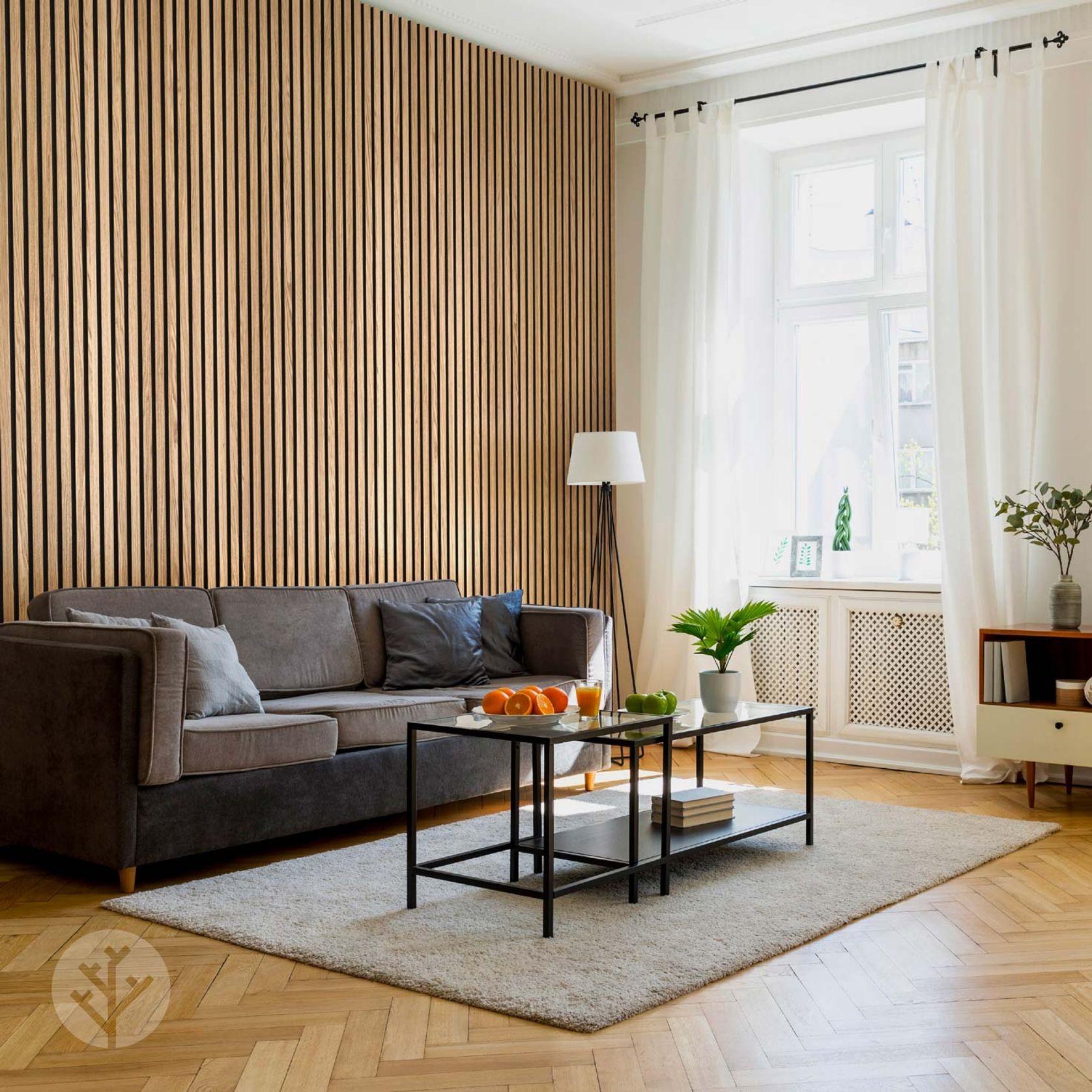 Natural Oak Acoustic Slat Wood Wall Panels gallery detail image