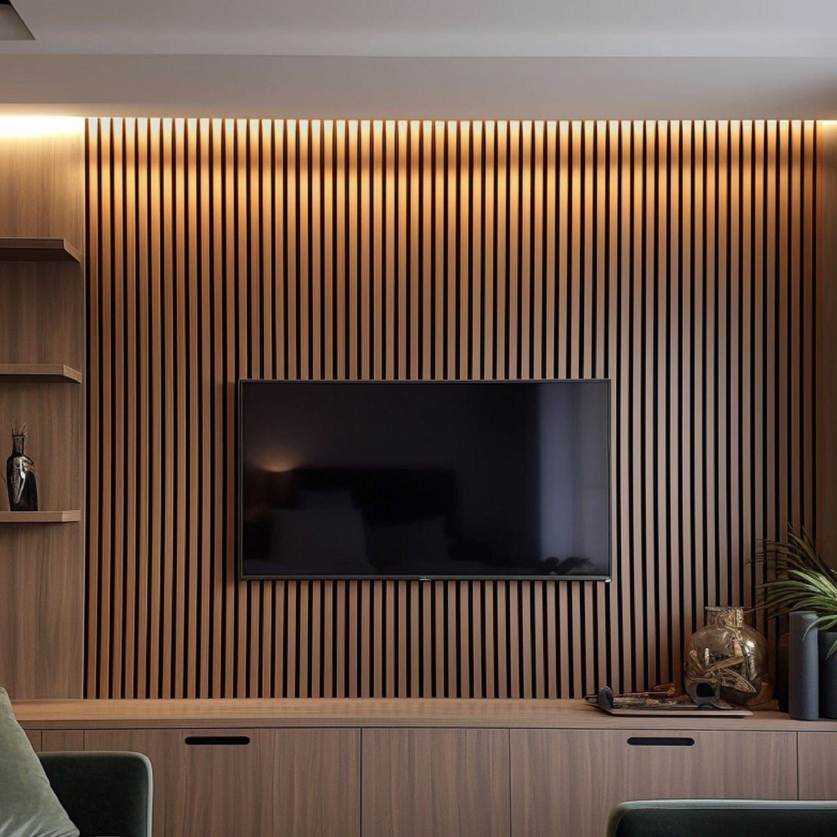 Natural Oak Acoustic Slat Wood Wall Panels gallery detail image
