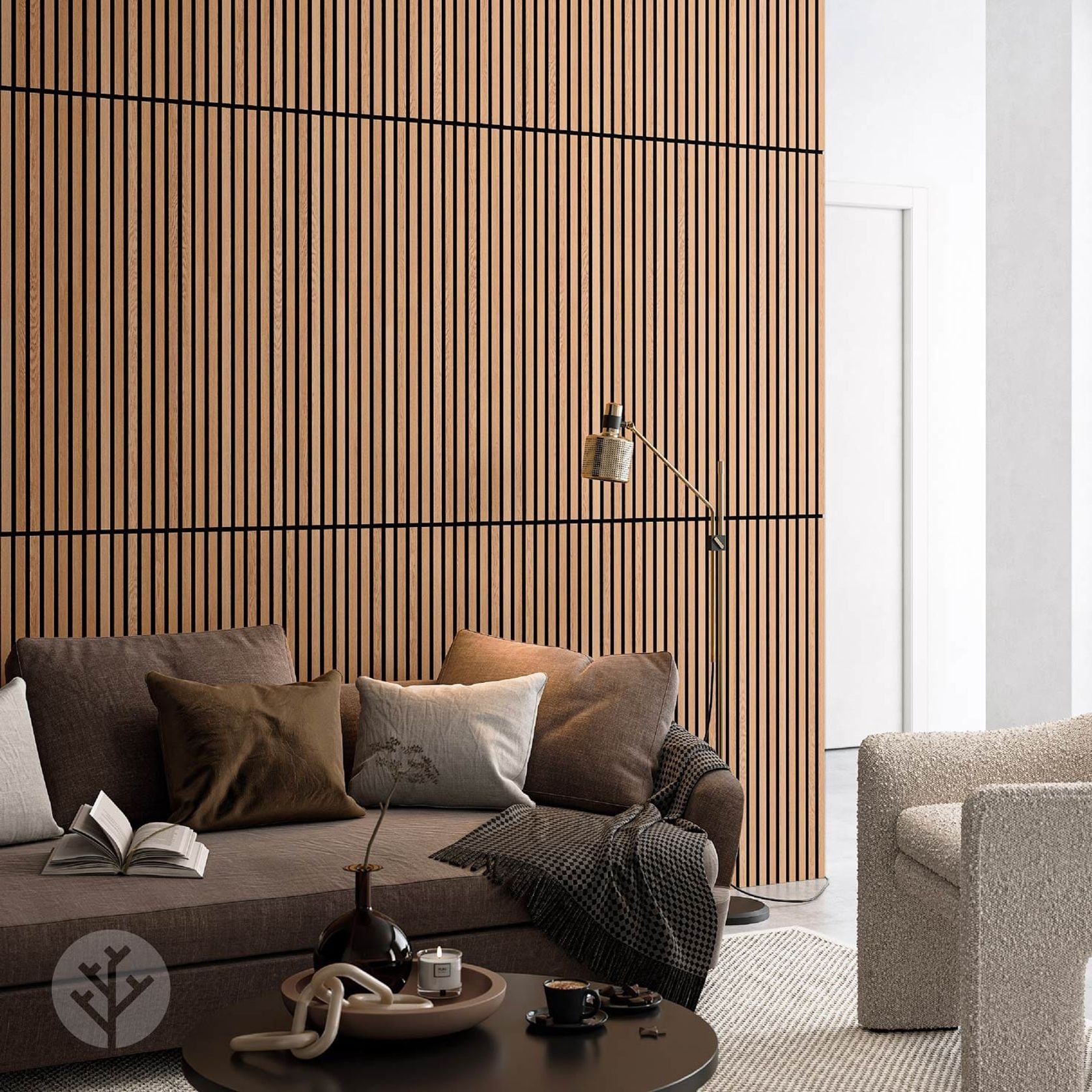 Natural Oak Acoustic Slat Wood Wall Panels gallery detail image