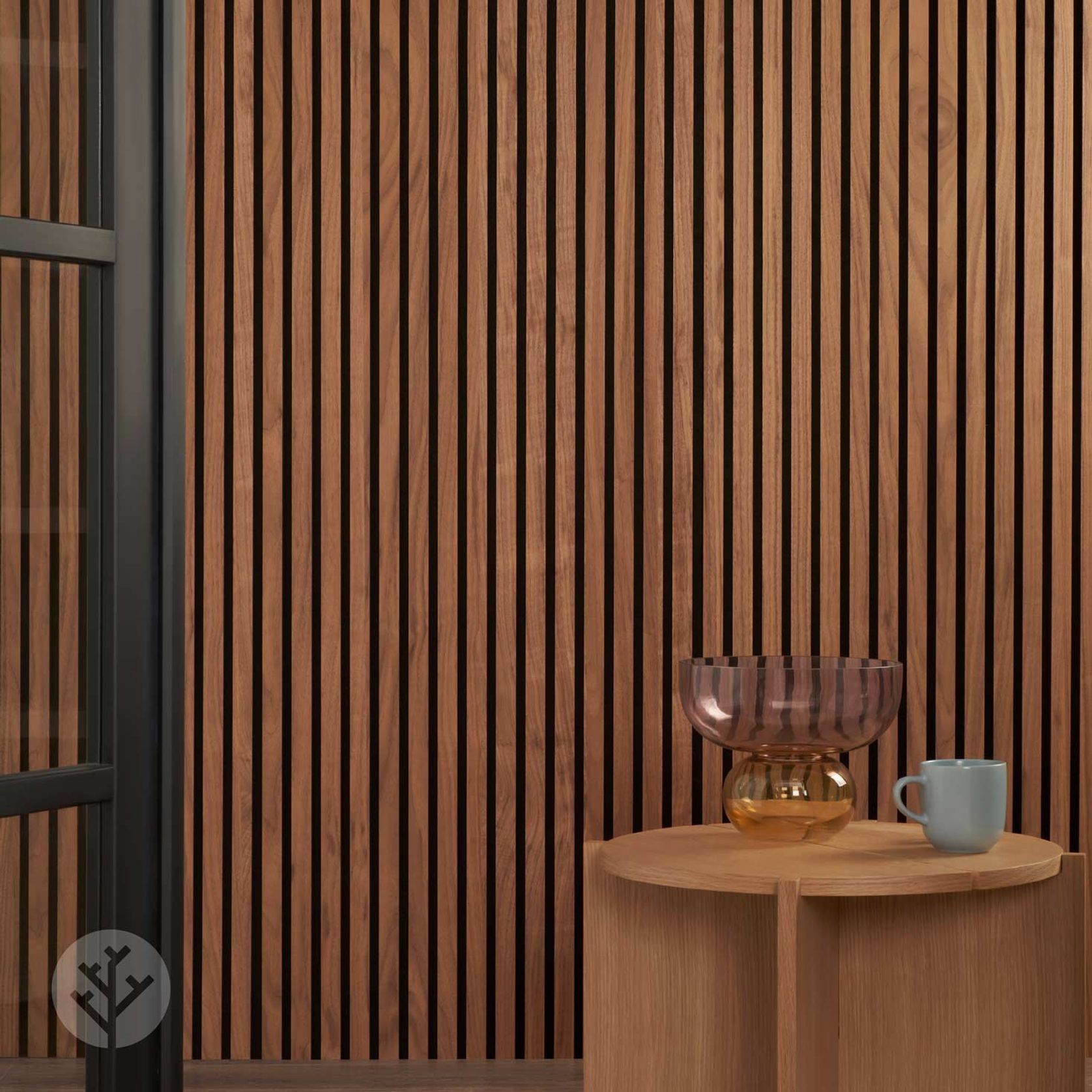 Natural Walnut Acoustic Slat Wood Wall Panels gallery detail image