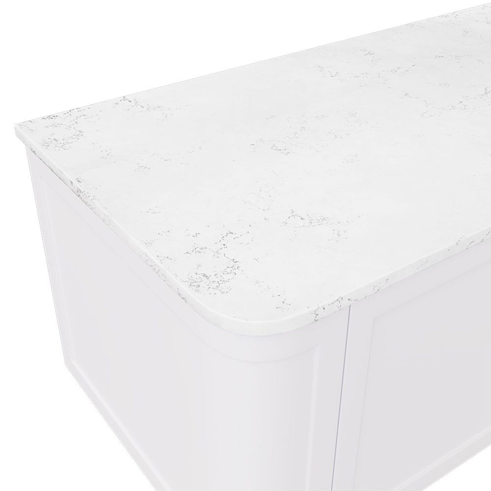 Bianco Marble Silica Free Stone Top, Curved Full Depth gallery detail image