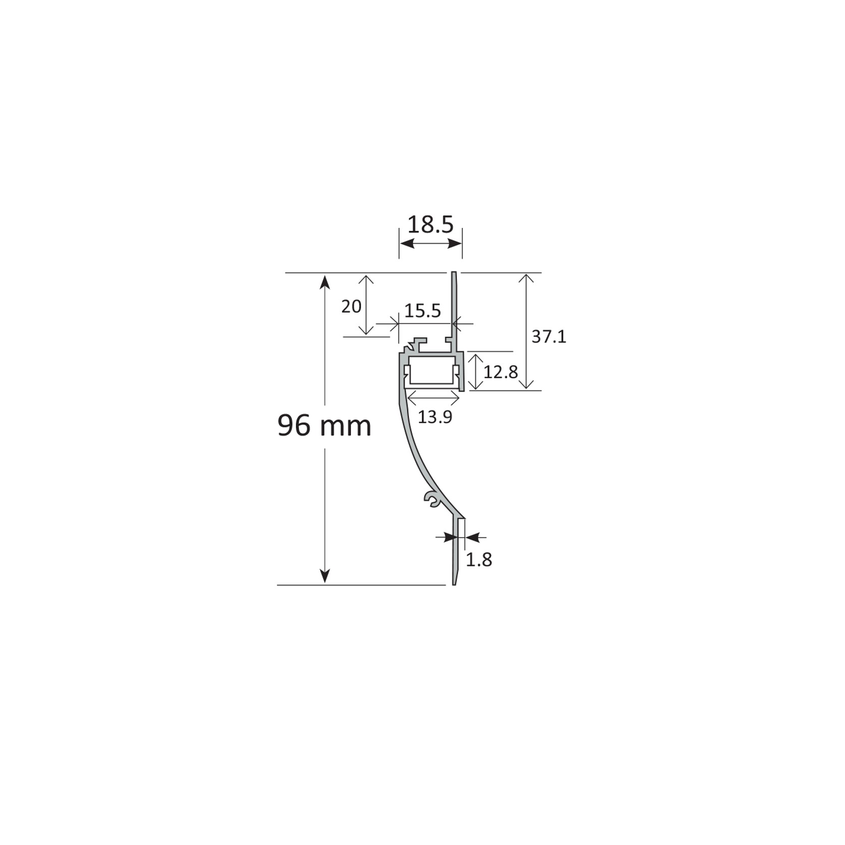 Cove Lighting Trimless Extrusion TL014 gallery detail image