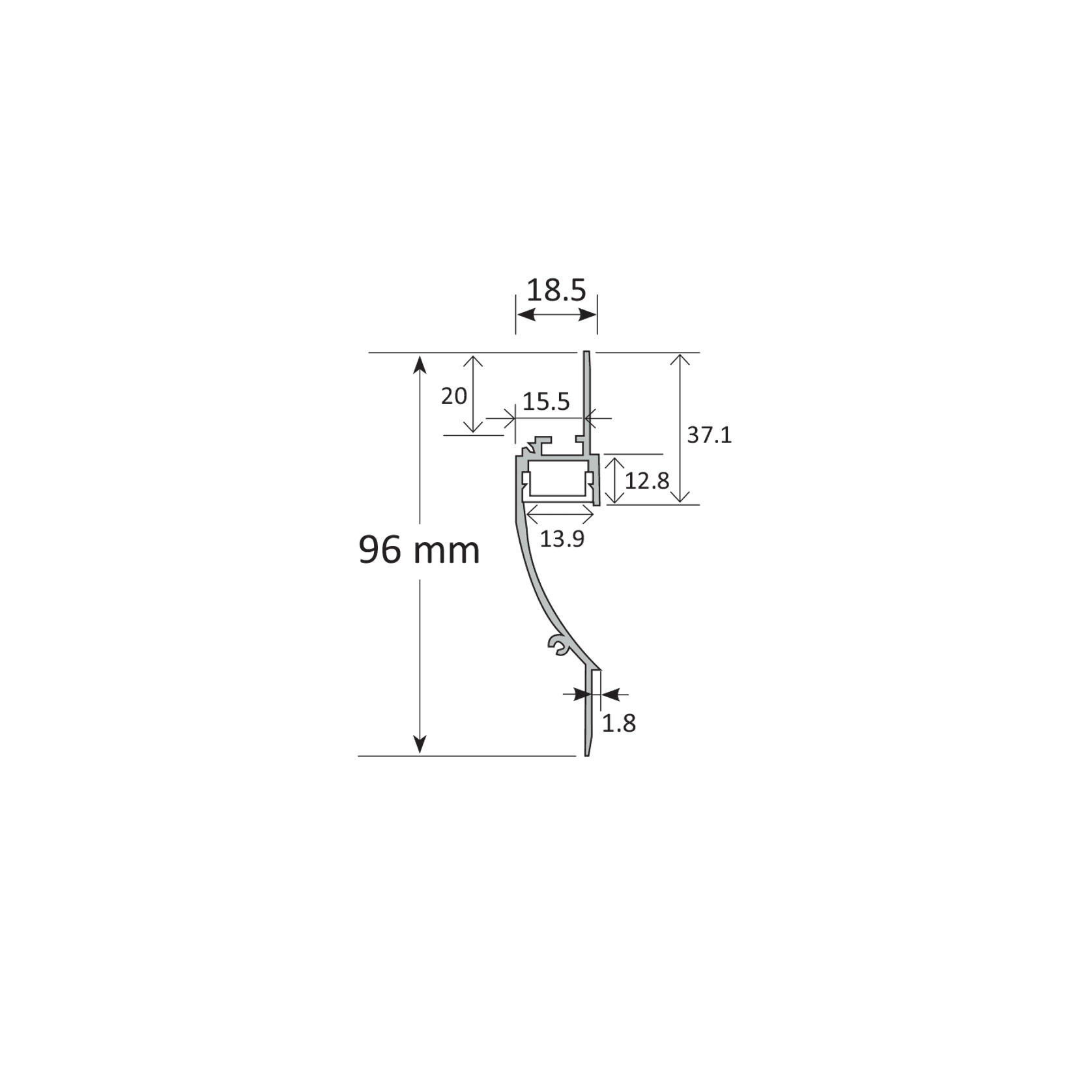 Cove Lighting Trimless Extrusion TL014 gallery detail image