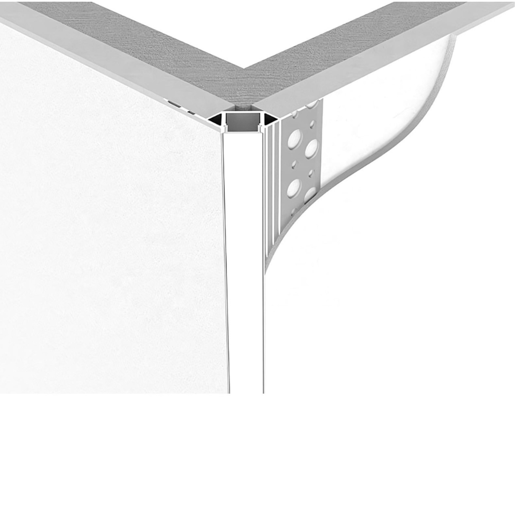 Plaster-in Trimless Outer Corner Extrusion gallery detail image
