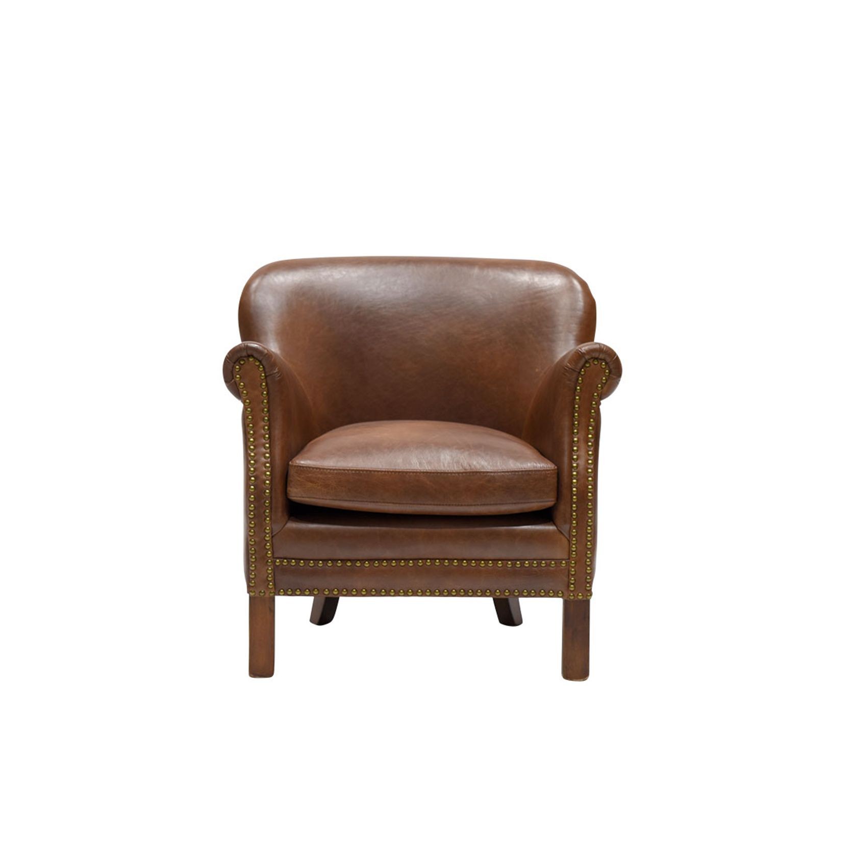 Rhodes Armchair - Brown Leather gallery detail image