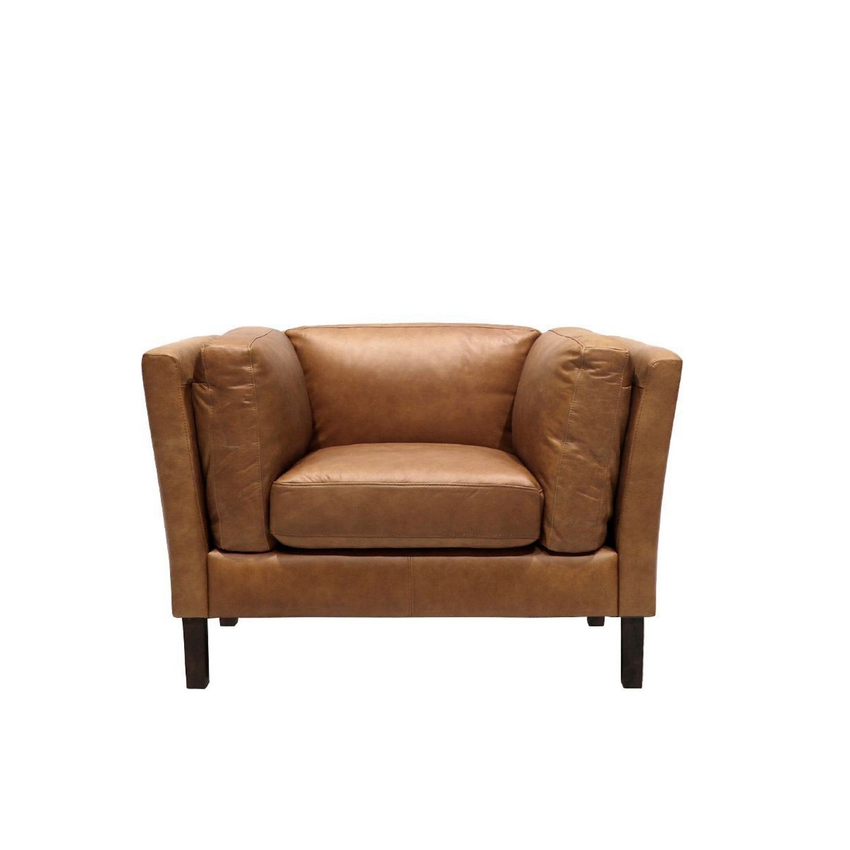 Modena Italian Leather Armchair - Chestnut gallery detail image