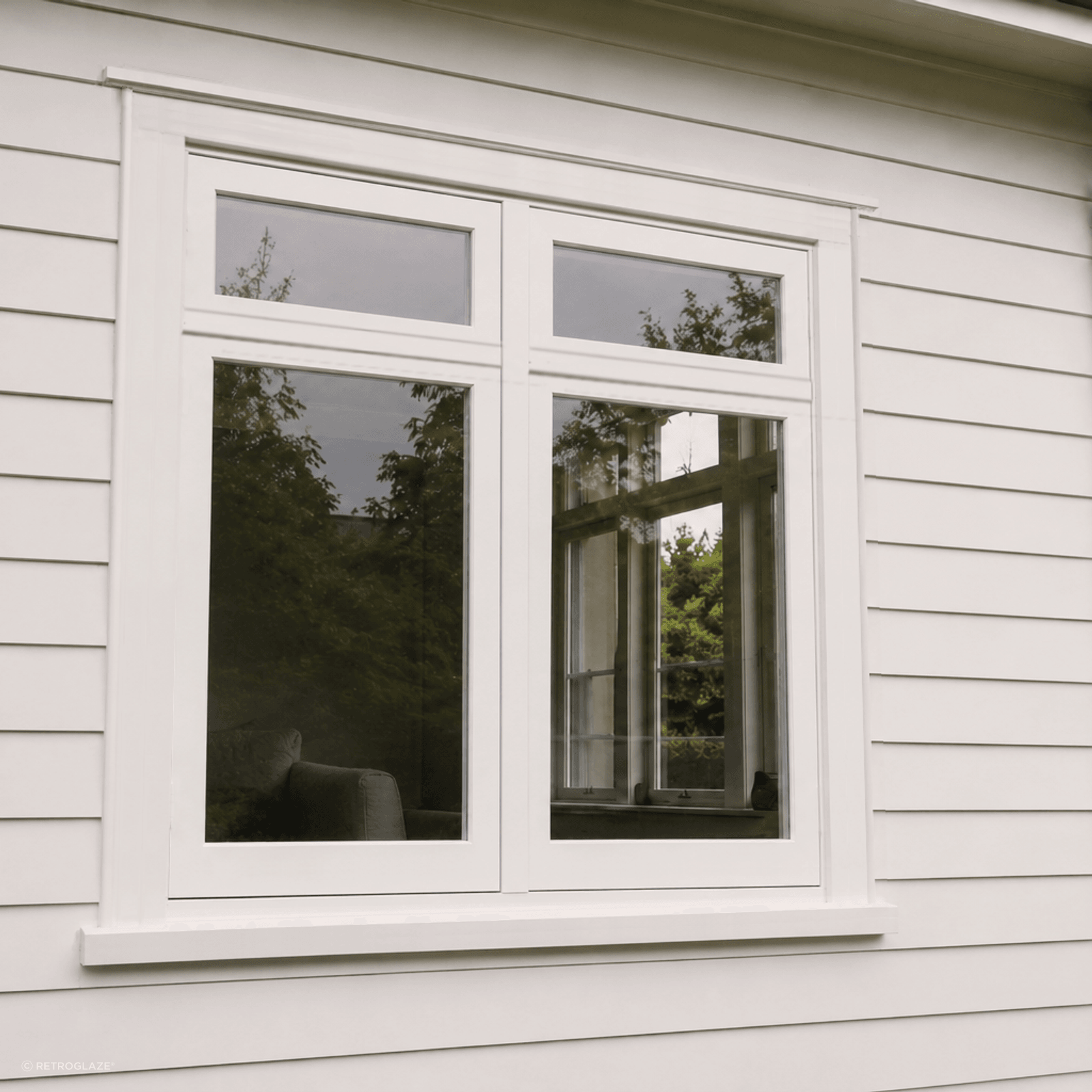 Window configuration change - casements to split-rail configuration