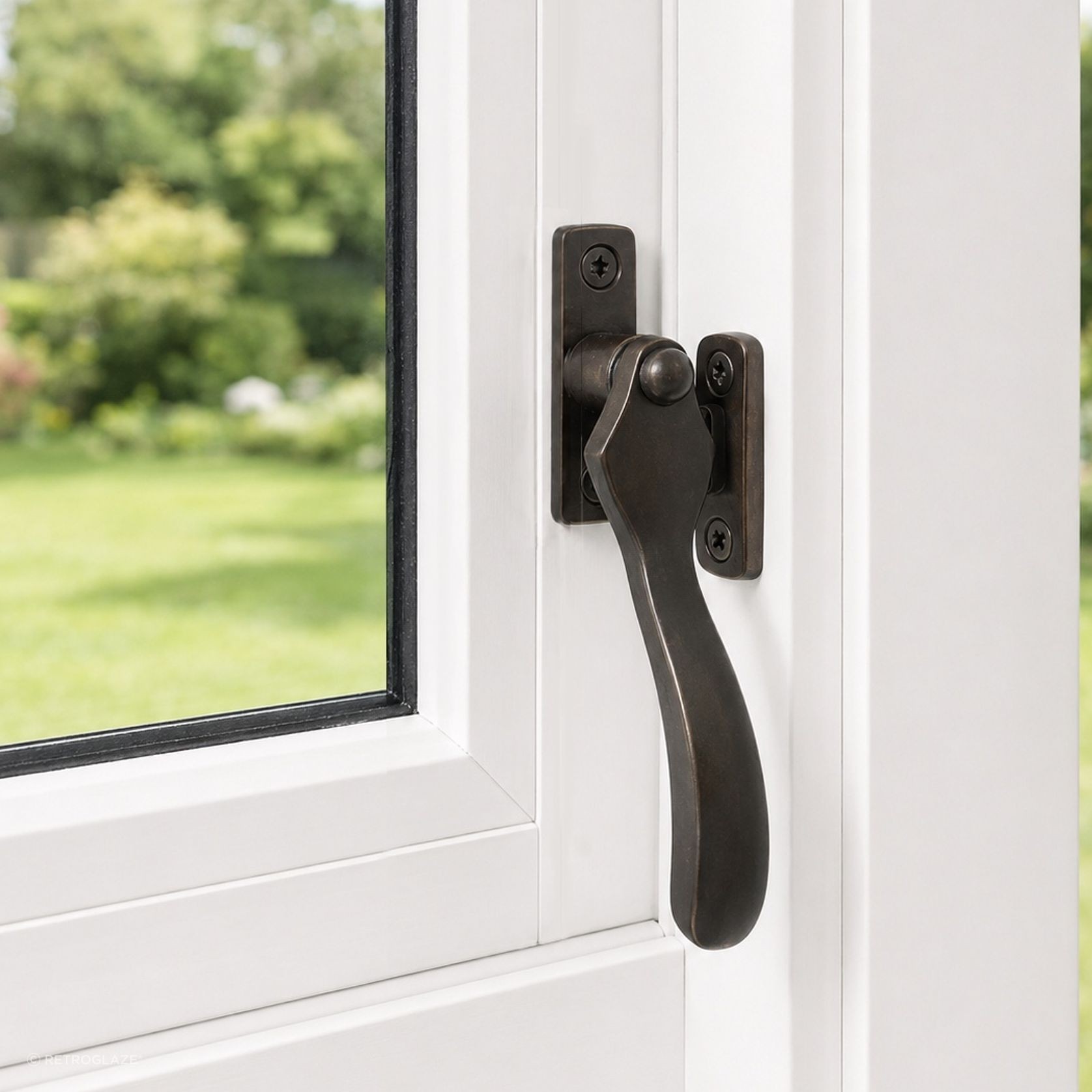 Close up of Escence Wood split-rail sash and weather seal system