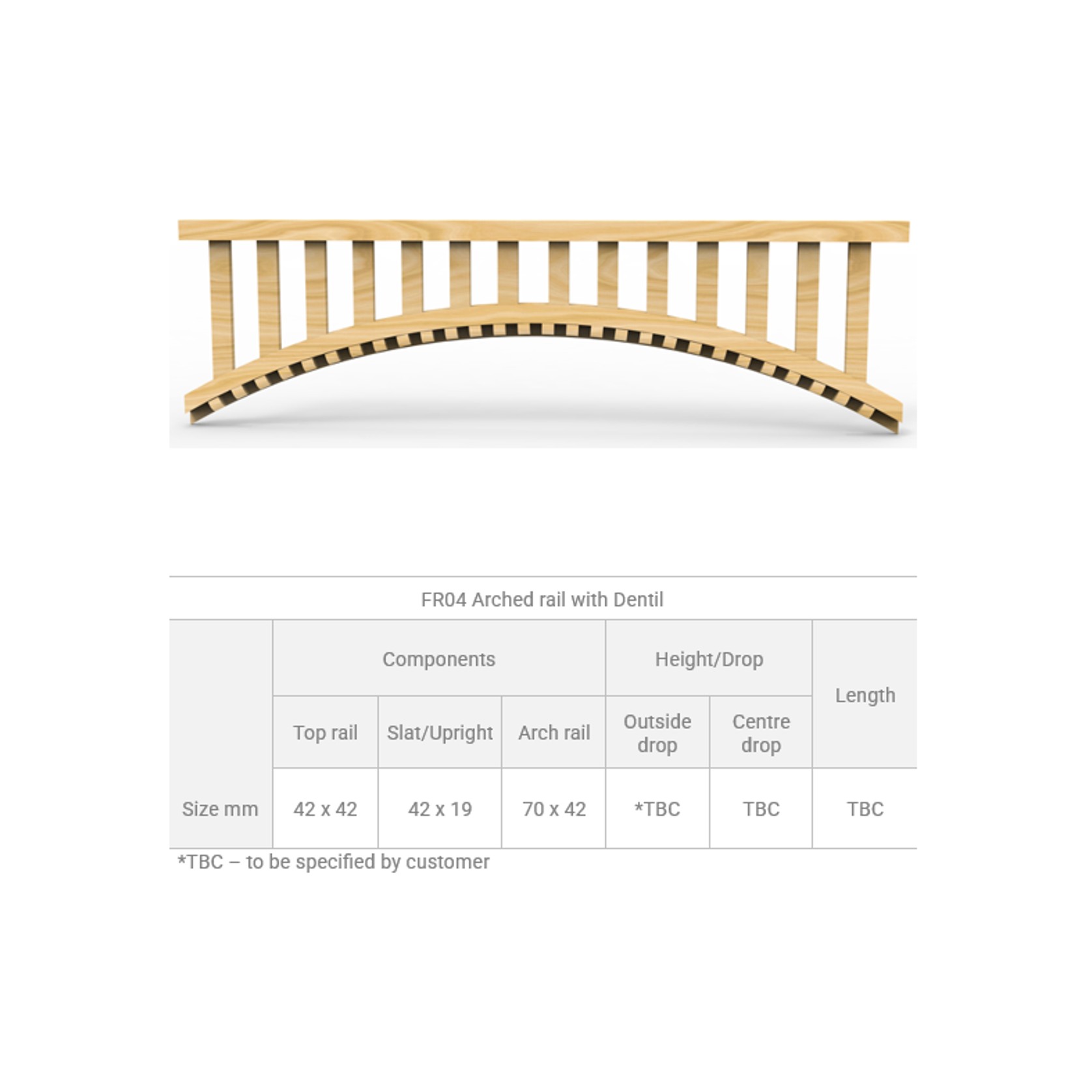 FR04 Arched Exterior Fretwork with Dentil Moulding gallery detail image