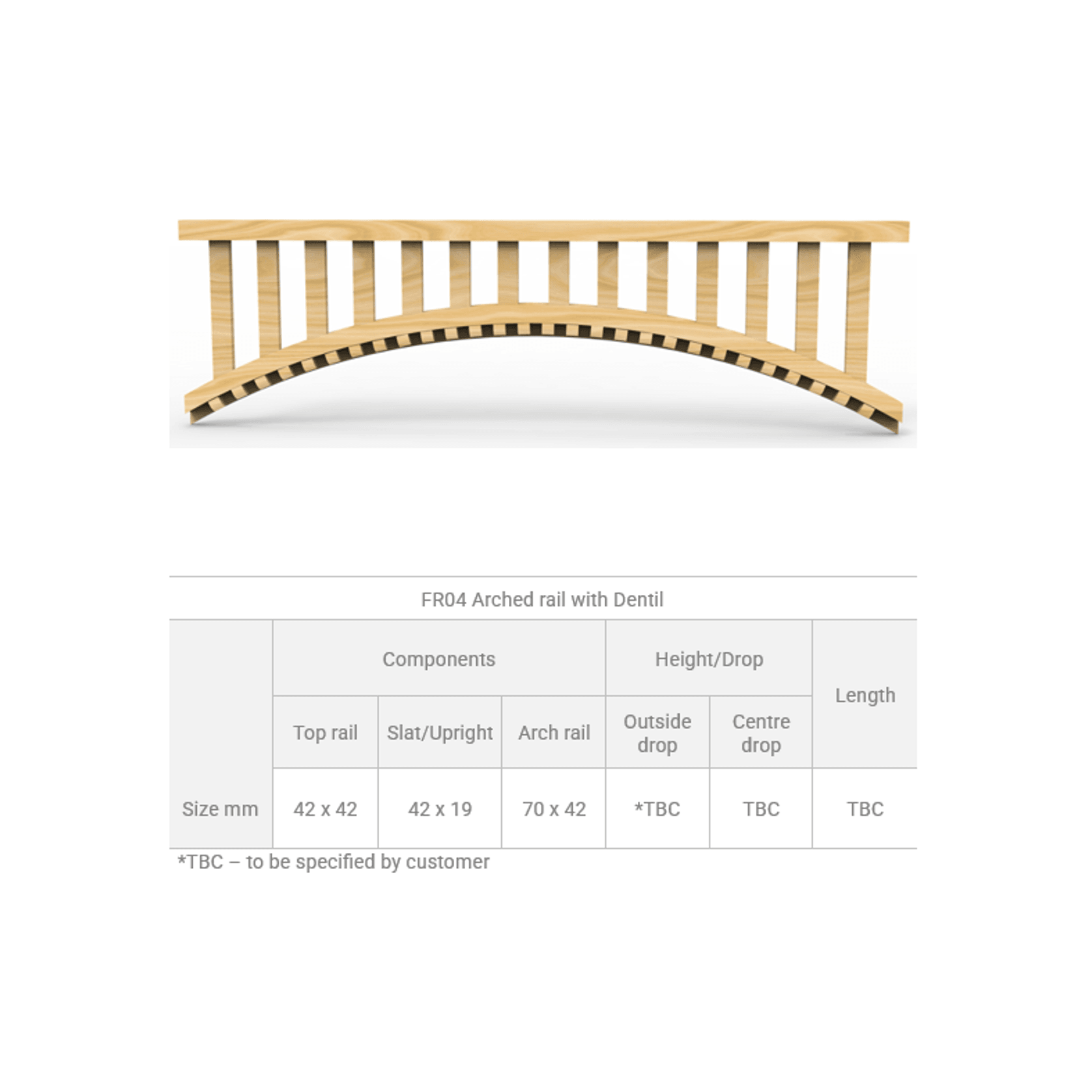 FR04 Arched Exterior Fretwork with Dentil Moulding gallery detail image