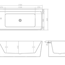 The Smith 1700mm Back To Wall Bath Gloss White gallery detail image