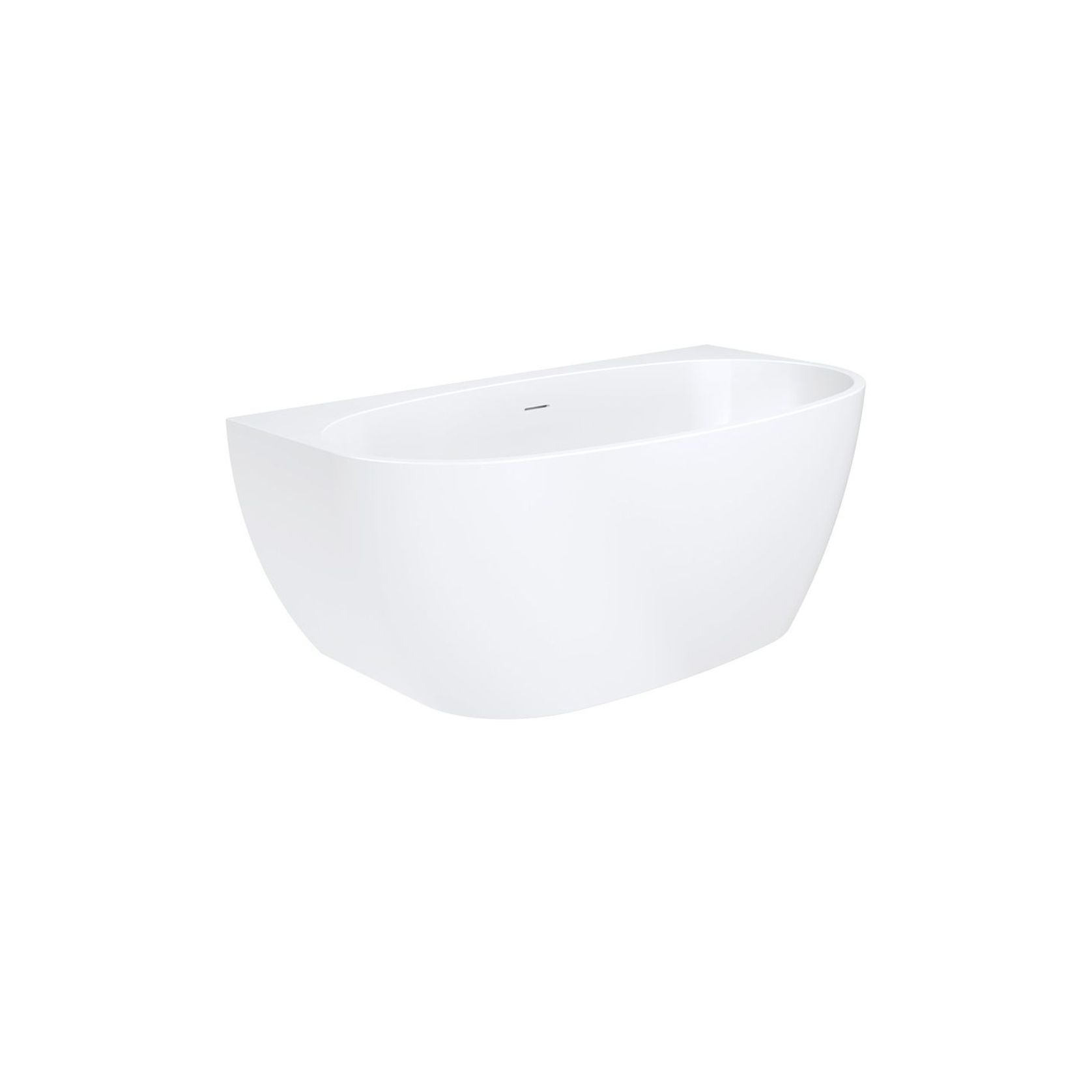 Keeto Back-To-Wall Acrylic Bath with Overflow gallery detail image