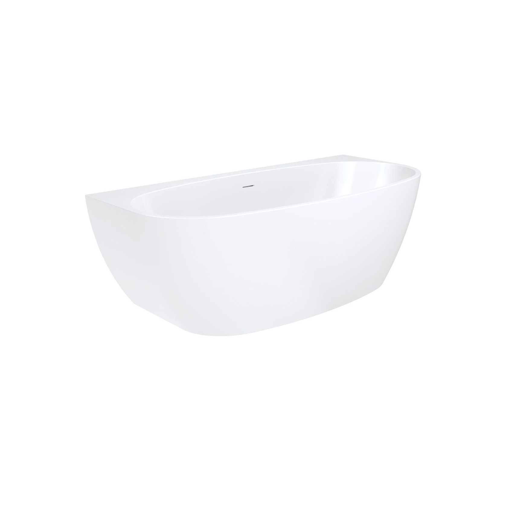 Keeto Back-To-Wall Acrylic Bath with Overflow gallery detail image