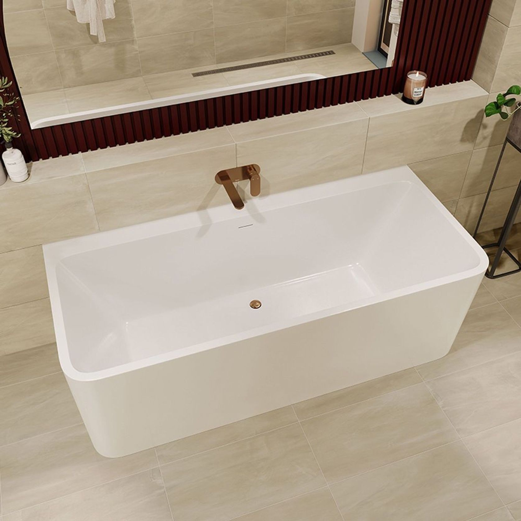 Delta Back-To-Wall Acrylic Bath gallery detail image