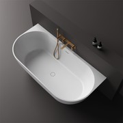 Justina back-to-wall 1700mm stone bath gallery detail image